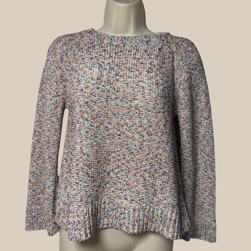 Lou & Grey Loft Women’s Rainbow Stitch Long Sleeve Pullover Sweater SZ Small